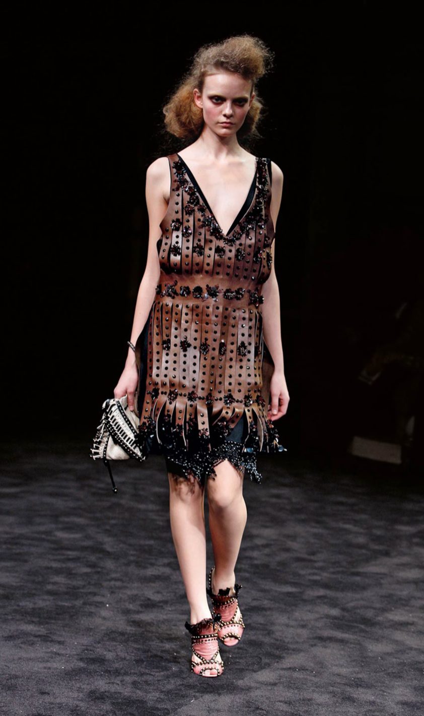 Prada FW 2009 Crop Leather Jacket with Embellishments