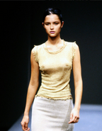 Prada SS 1998 Sheer Gold Lurex Skirt Set
