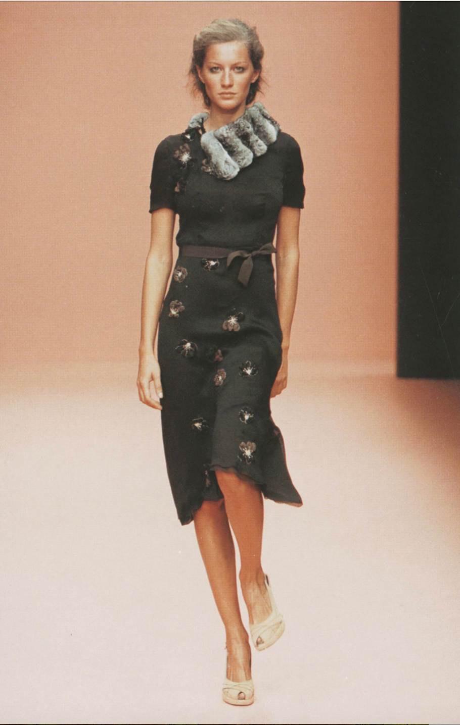 Prada FW 2000 Chiffon Silk Flower Dress