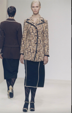 Prada FW 1996 Printed Leather Trim Coat