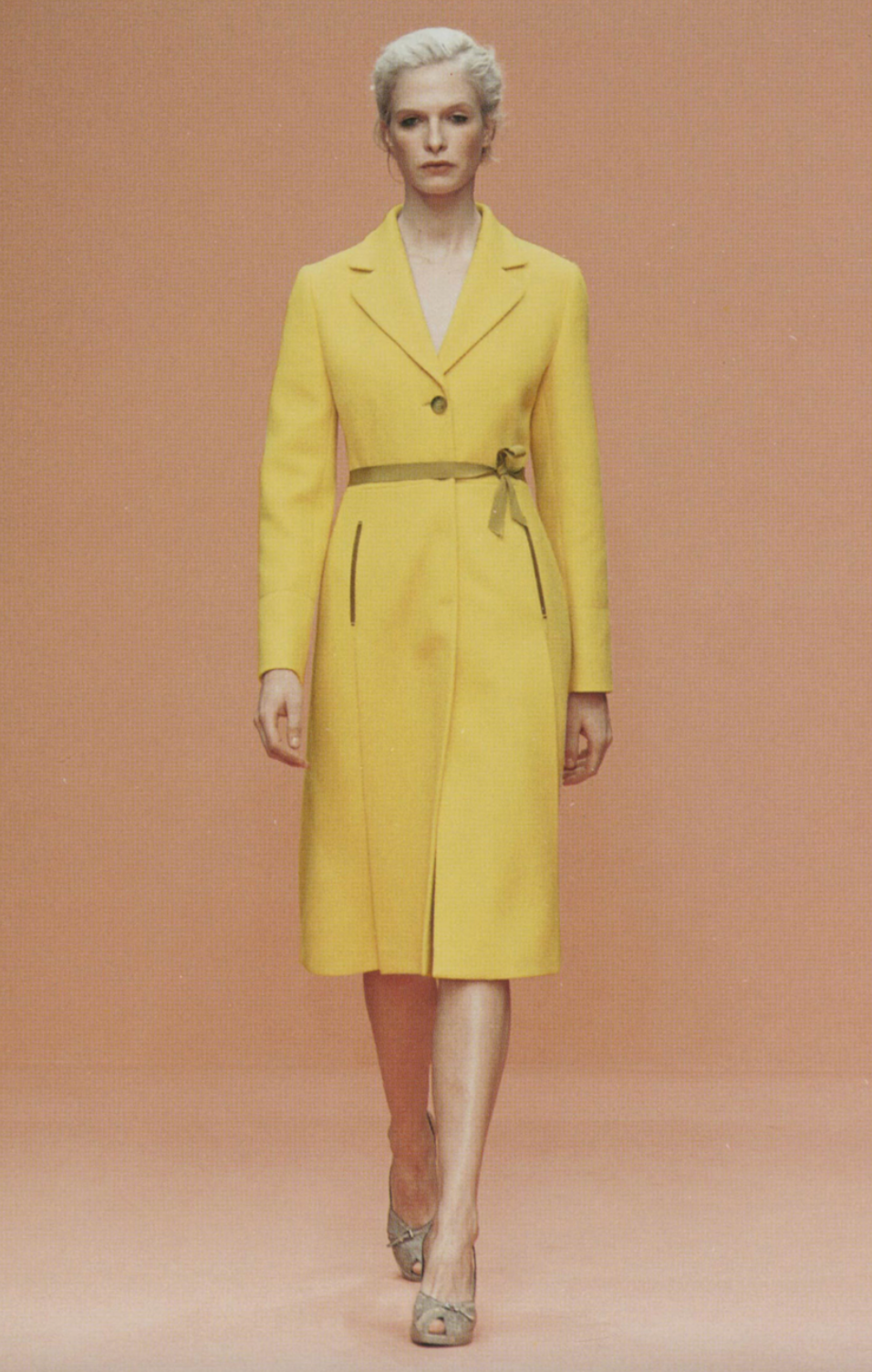 Prada FW 2000 Yellow Wool Coat