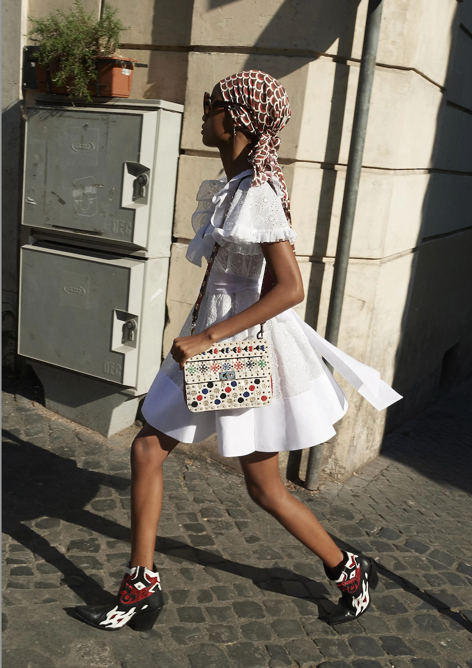 Valentino Resort 2019 Ruffled Broderie Eyelet Cotton Mini Dress