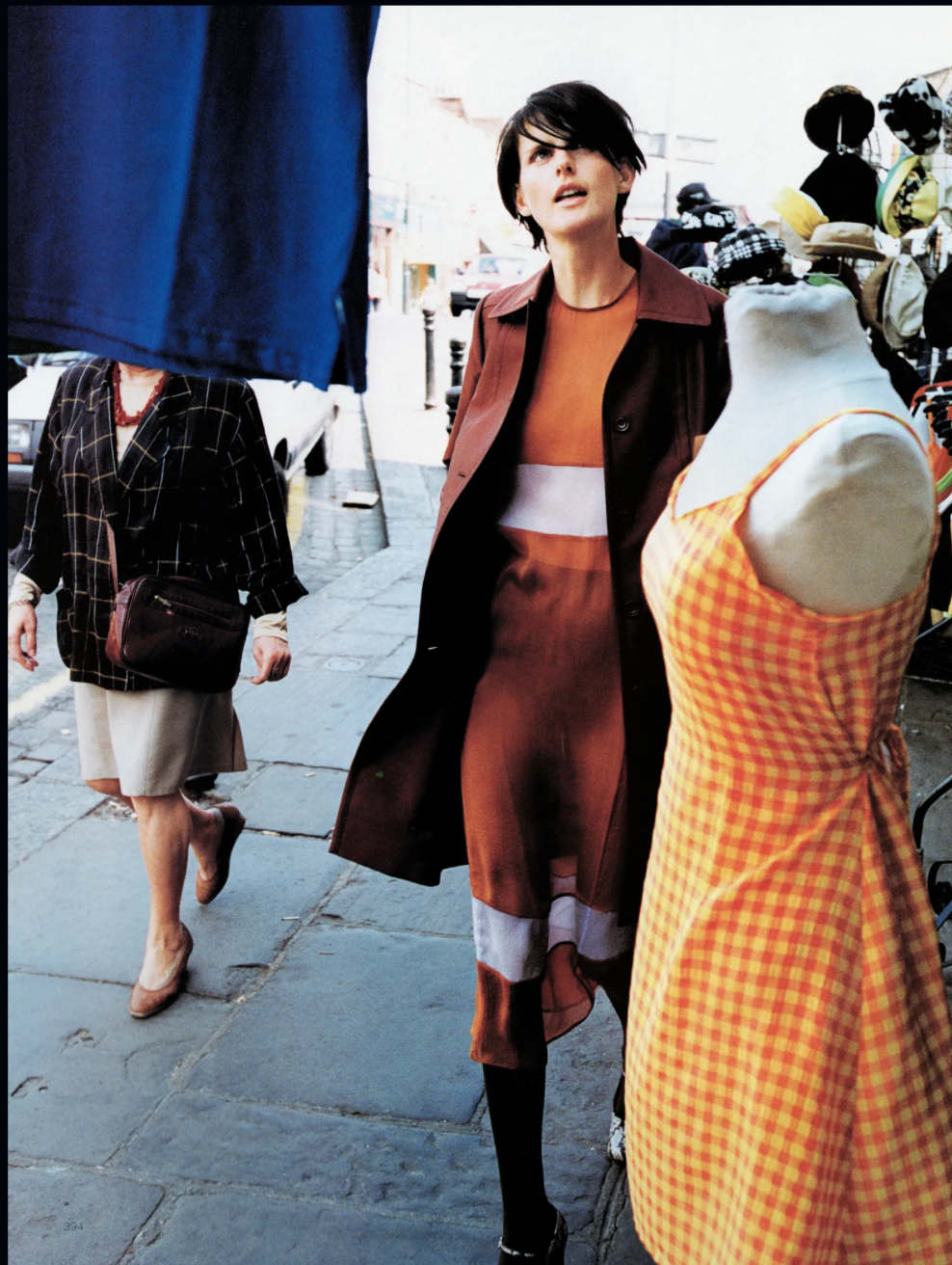 Prada FW 1996 Chiffon Silk Colorblock Dress