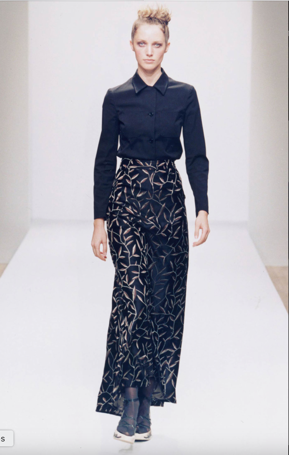 Prada SS 1997 Leaf Print Silk Skirt