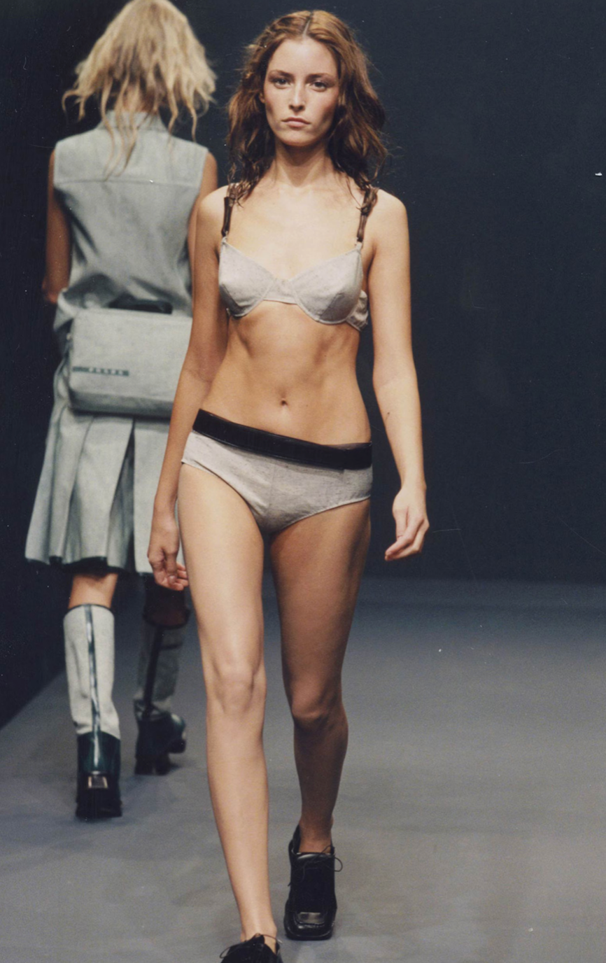 Prada SS 1999 canvas bra and skirt set