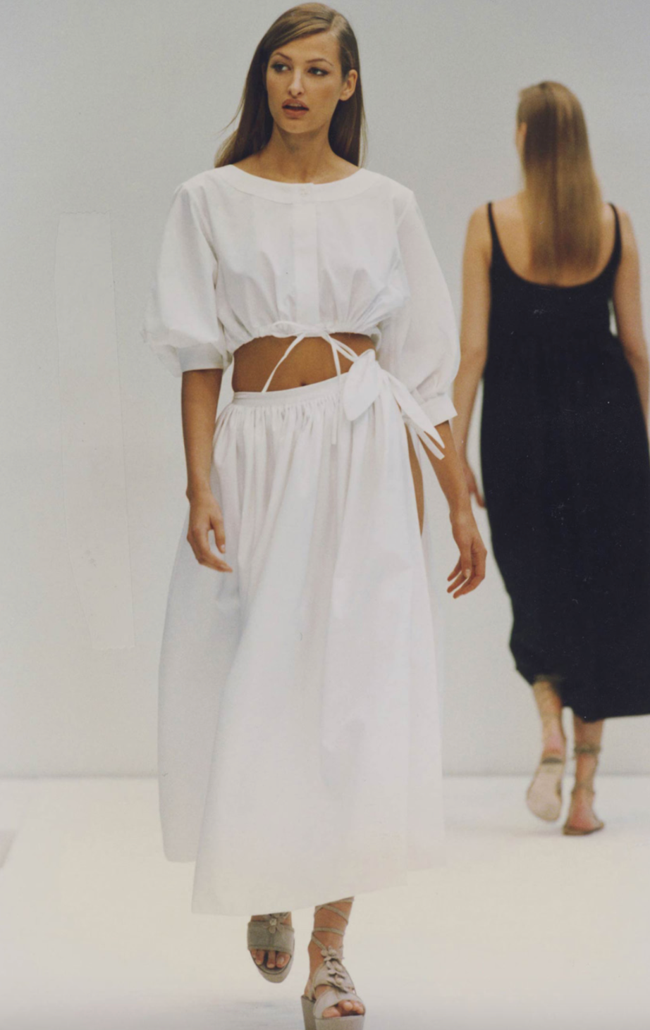 Prada SS 1993 Corset Puff Sleeve Blouse