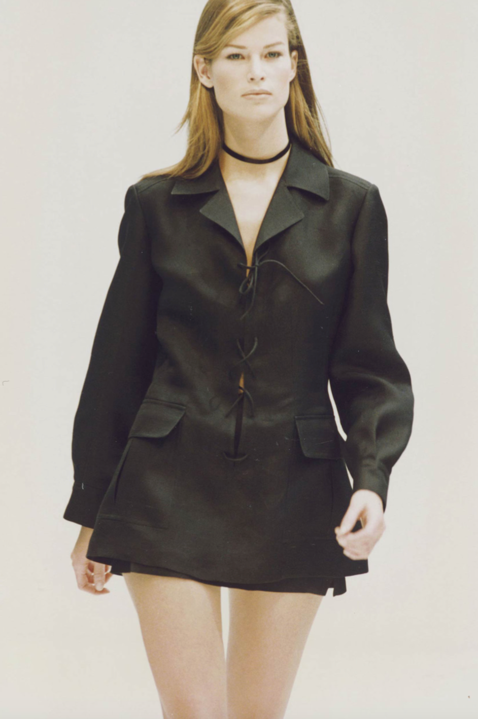 Prada SS 1993 Corset Puff Sleeve Blouse