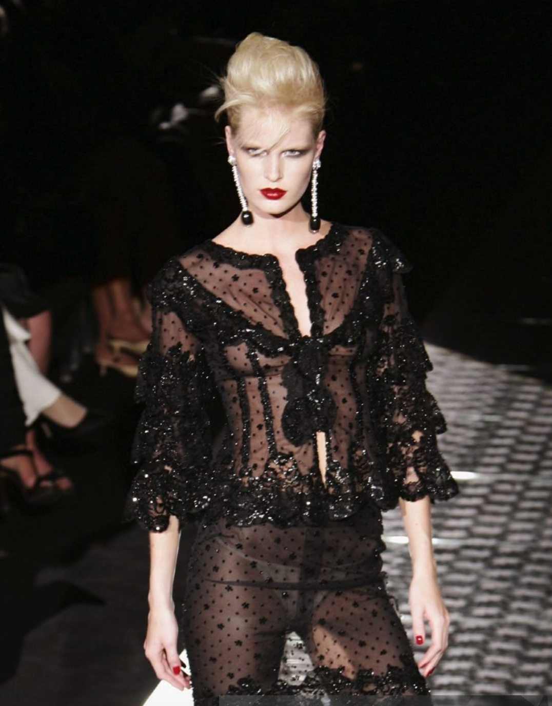 Valentinoo SS 2005 Embellished Tulle Blouse