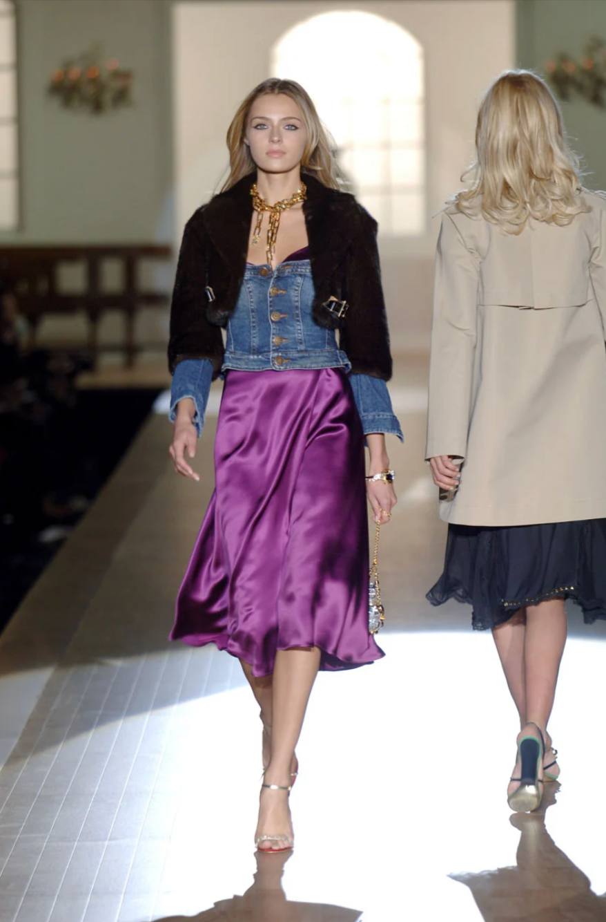Dsquared2 Fall 2005 Denim Mink Bustier Jacket