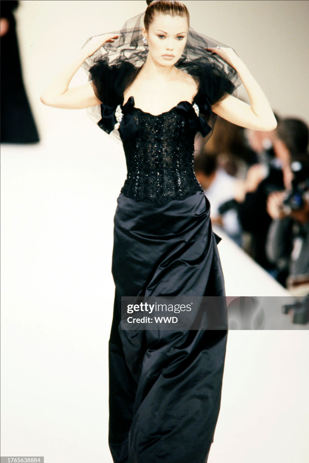 Oscar de la Renta 1995 Embellished Tulle Bustier and Skirt Set