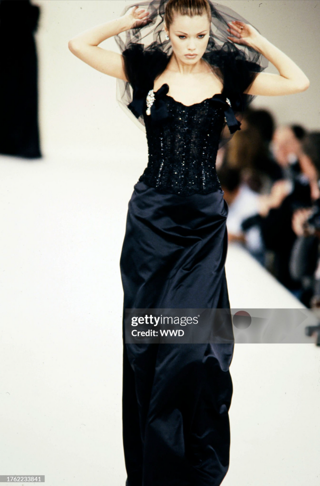 Oscar de la Renta 1995 Embellished Tulle Bustier and Skirt Set