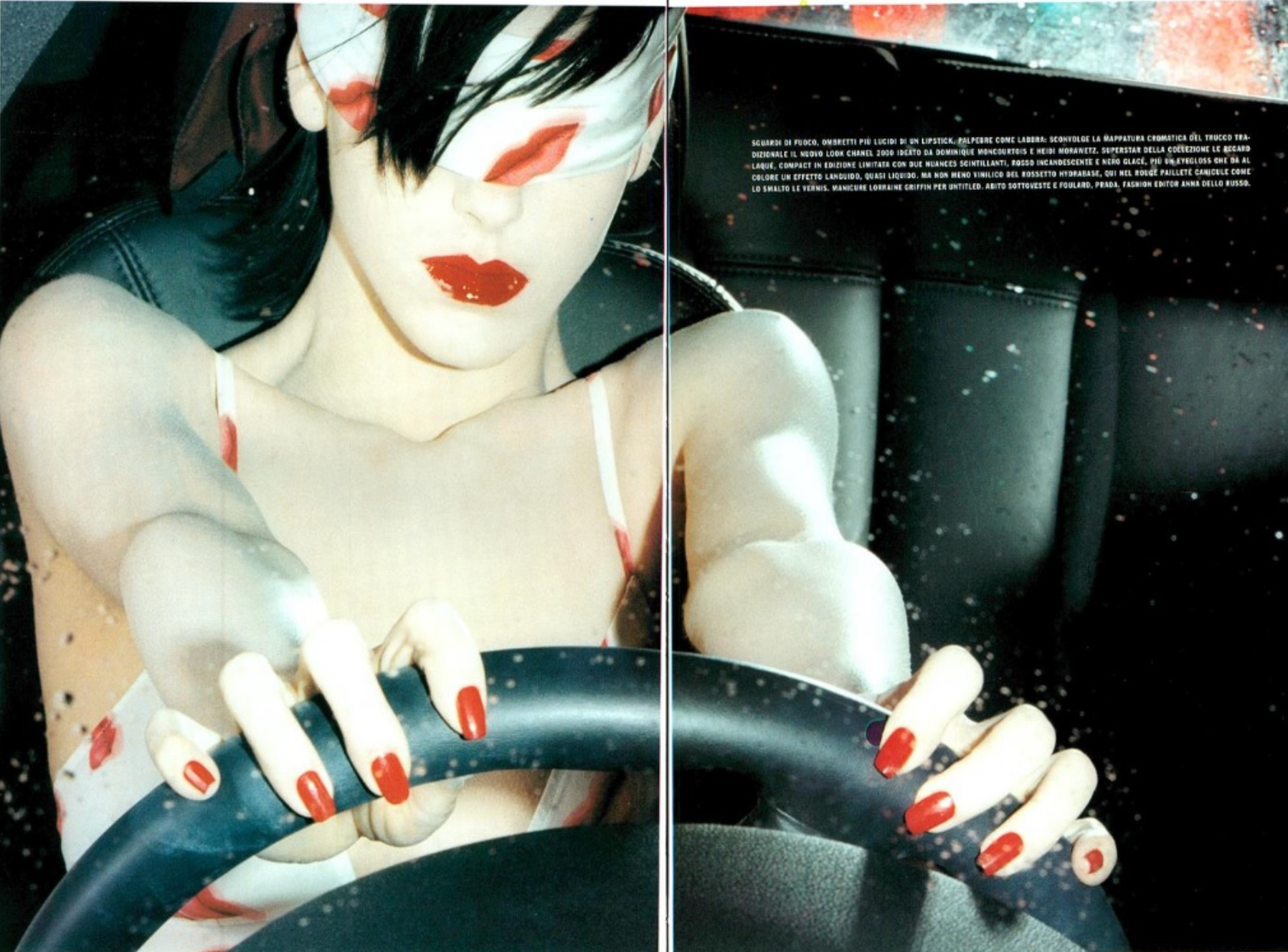 Prada 2000 lips print sheer set