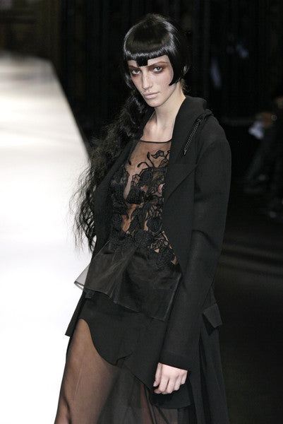 YOHJI YAMAMOTO SS 2007 Embroidered Organza Blouse
