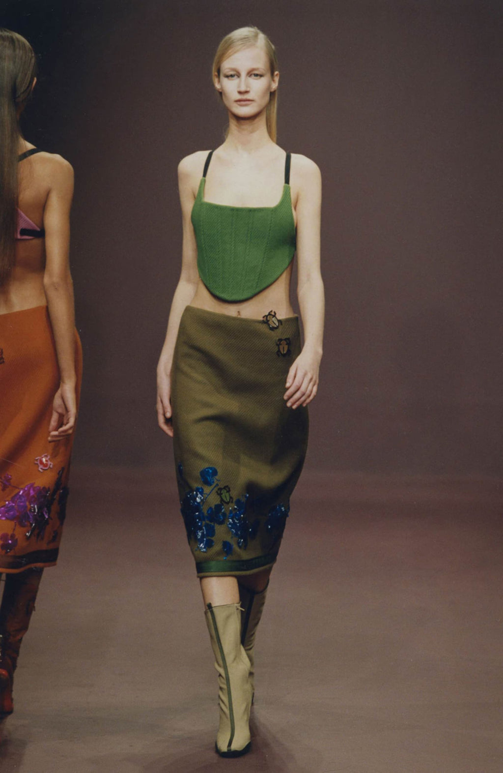 Prada FW 1999 Embellished Wool Skirt