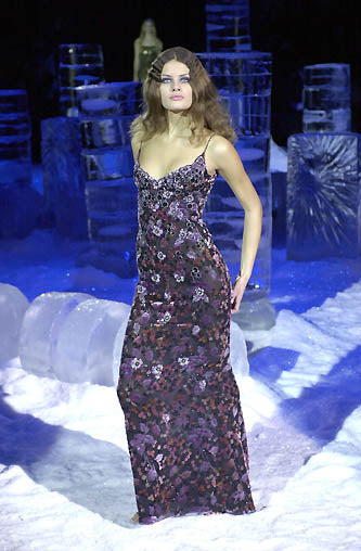Badgley Mischka FW 2000 Runway Embellished Velvet Dress