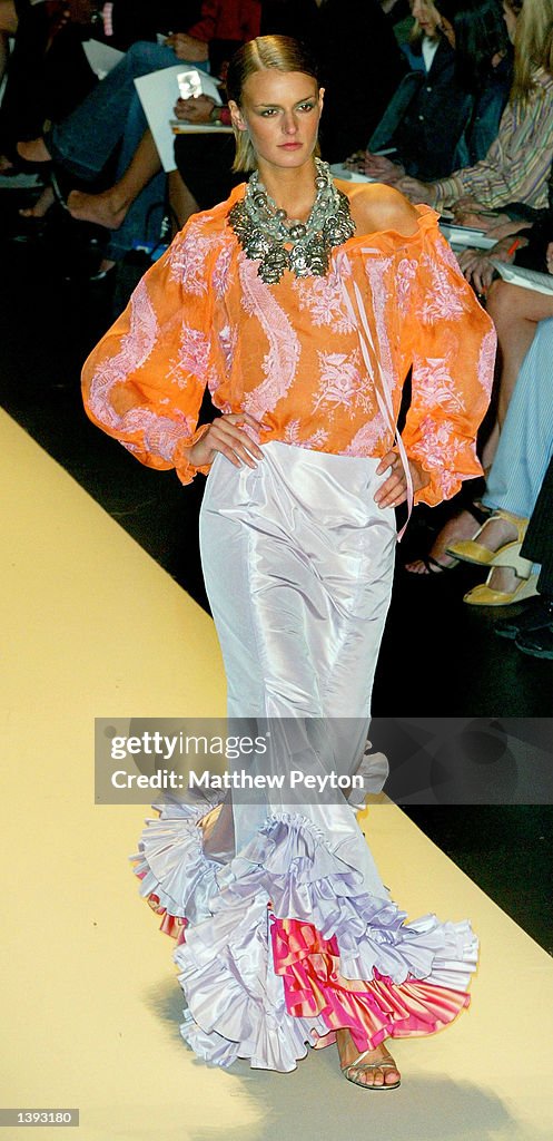 Oscar de la Renta SS 2003 Taffeta Ruffle Skirt