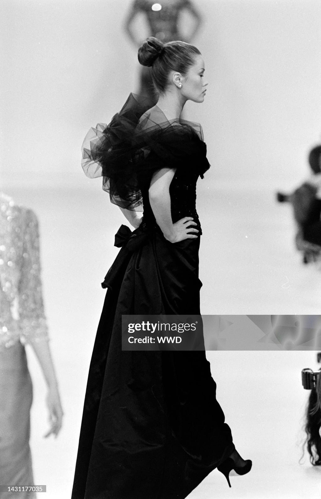 Oscar de la Renta 1995 Embellished Tulle Bustier and Skirt Set