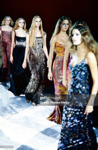 Badgley Mischka FW 2000 Runway Embellished Velvet Dress
