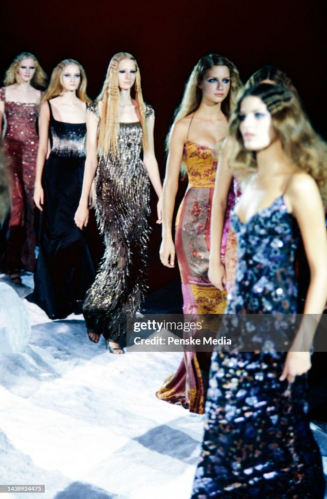 Badgley Mischka FW 2000 Runway Embellished Velvet Dress