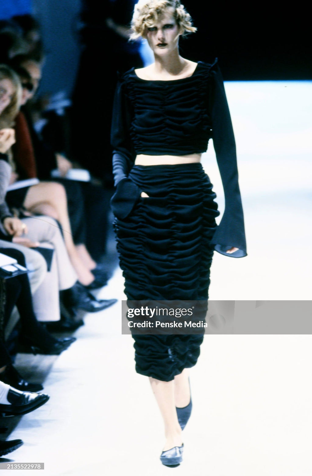 Yohji Yamamoto 1998 Runway Gathered Crop Top