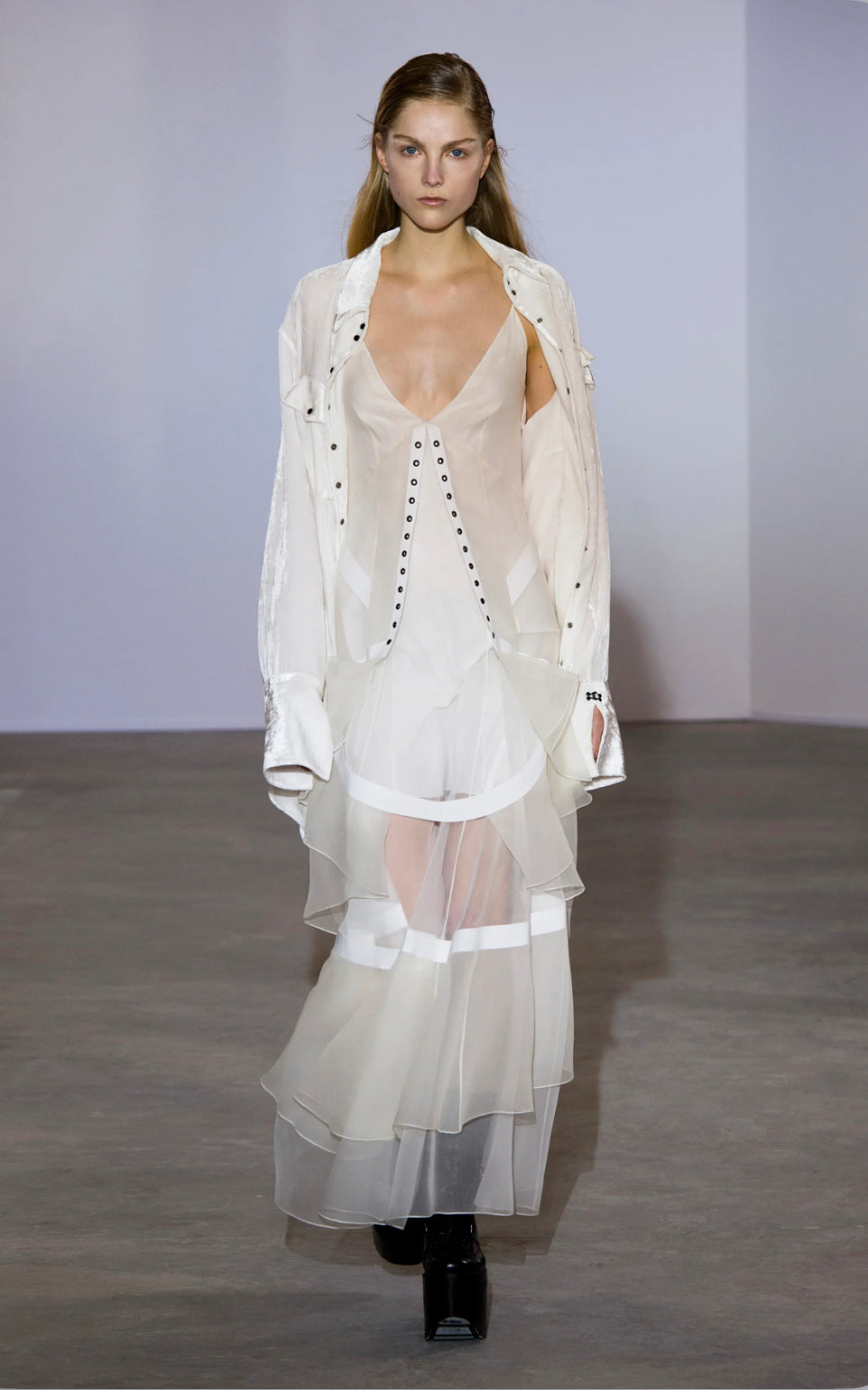 Olivier Theyskens FW 2018 Organza Tiered Dress