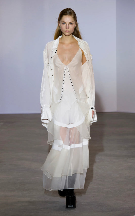 Olivier Theyskens FW 2018 Organza Tiered Dress