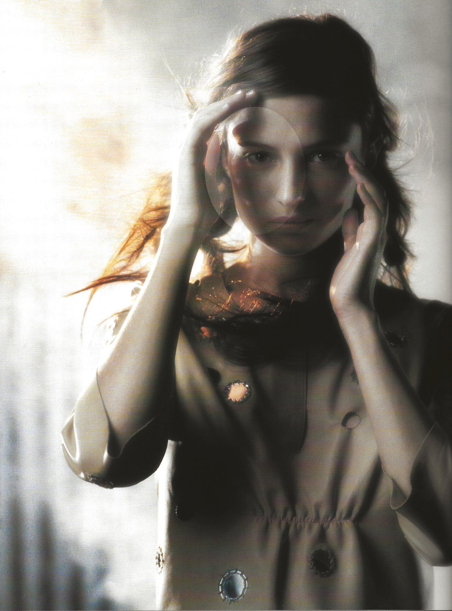 Prada Leather Mirror Embellished Top