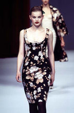 Dolce & Gabbana FW 1997 Embossed Mini Dress with Floral Print