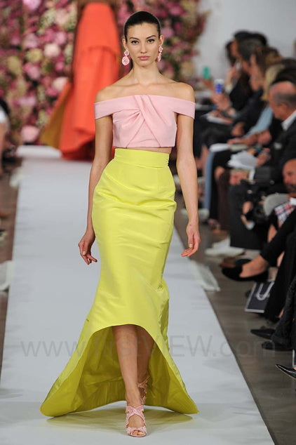 Oscar de la Renta SS 2015 Off Shoulder Crop Top Bustier