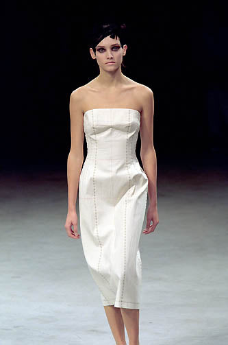 YOHJI YAMAMOTO SS 2000 Stitched Strapless Dress