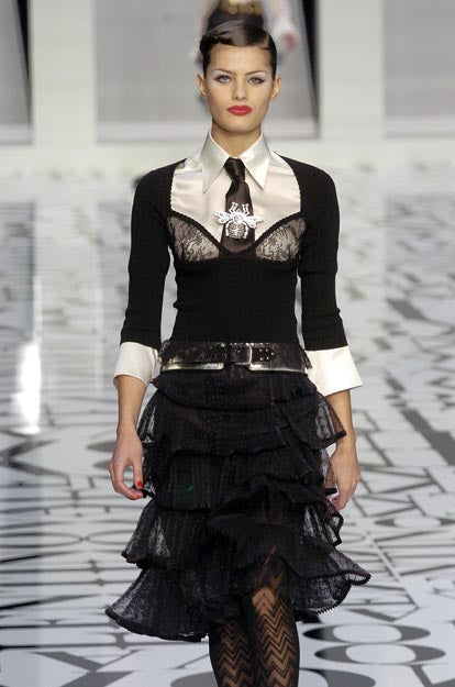 Valentino FW 2004 Lace Knit Blouse