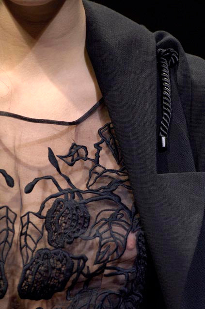 YOHJI YAMAMOTO SS 2007 Embroidered Organza Blouse