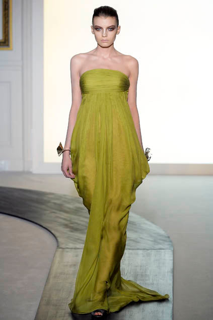 Valentino FW 2011 Yellow Chiffon Silk Ruffle Dress