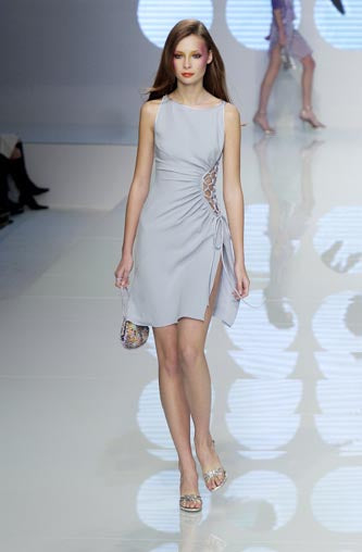 Valentino SS 2004 Lattice Silk Dress