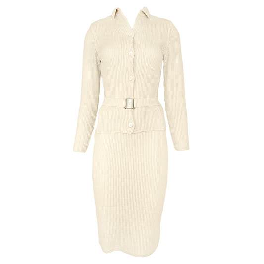 Prada 1990s Knit Skirt Set with Belt