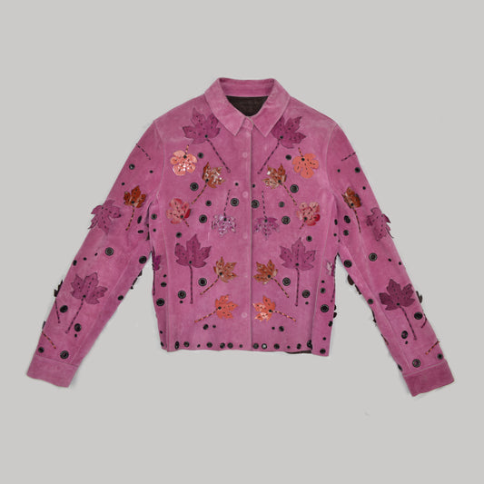 PRADA FW99 EMBELLISHED SUEDE JACKET