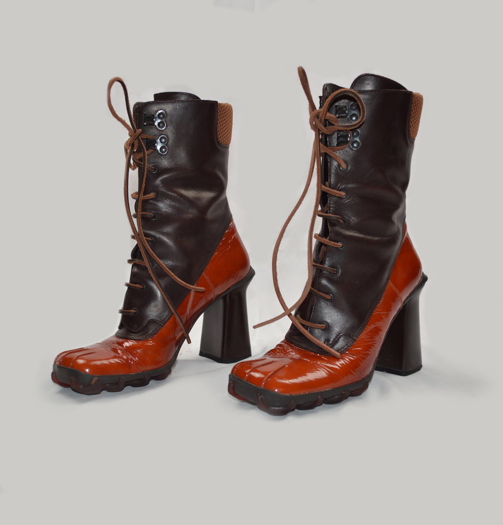 MIU MIU FW99 BUBBLE SOLE BOOTS