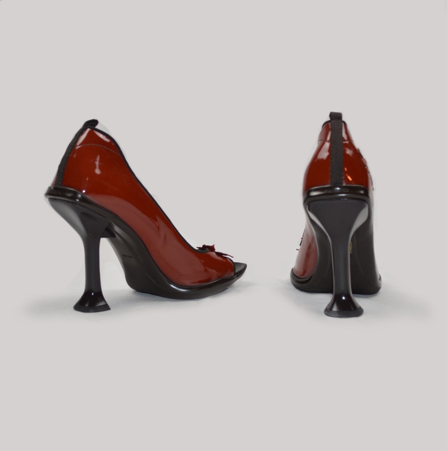 PRADA FW99 LEAF EMBELLISHED PATENT HEELS