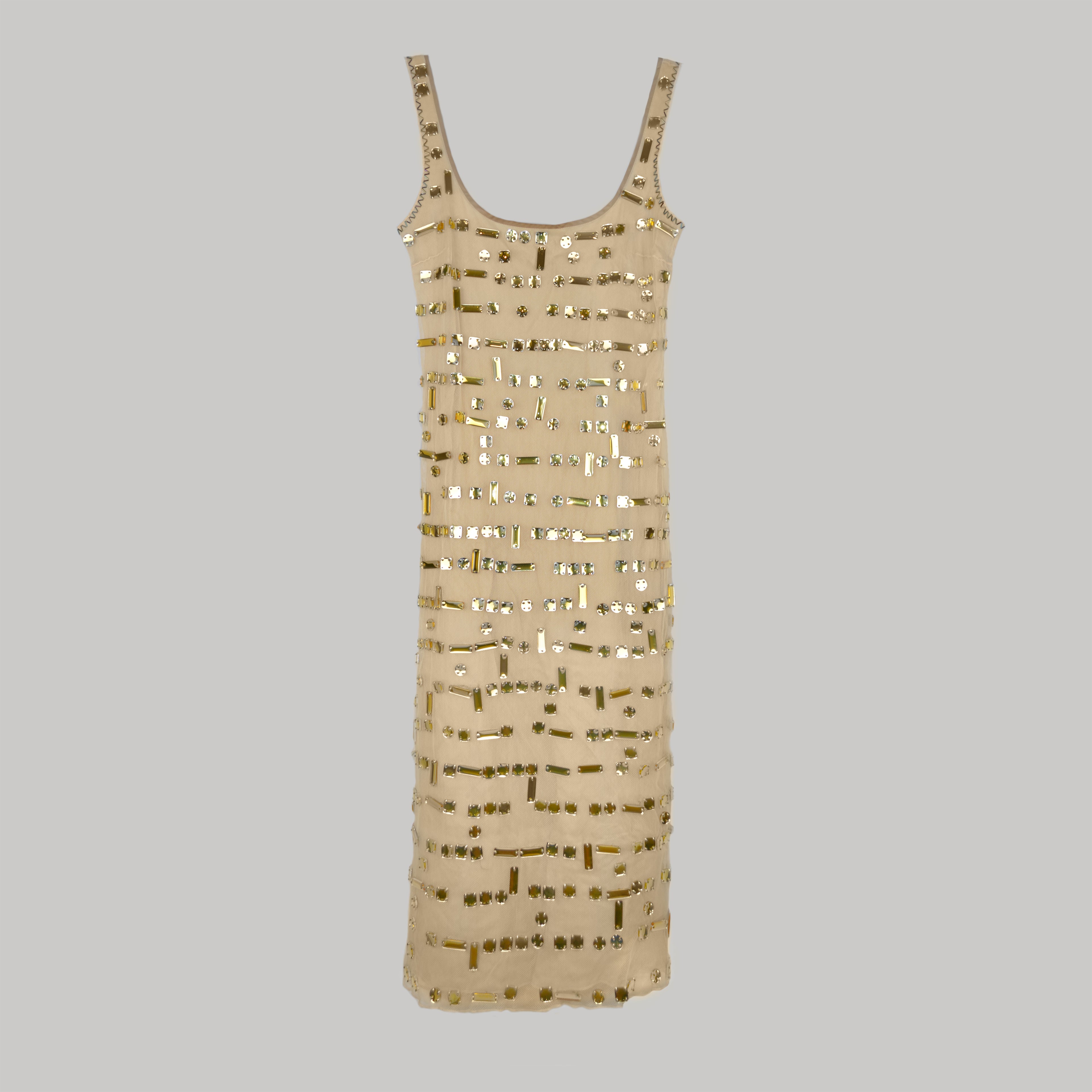 PRADA FW 1999 GEM EMBELLISHED TULLE RUNWAY DRESS Anteactus PRADA FW 1999 GEM EMBELLISHED TULLE RUNWAY DRESS Anteactus