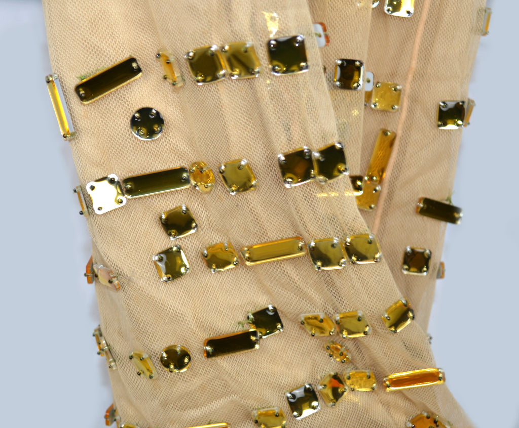 PRADA FW 1999 GEM EMBELLISHED TULLE RUNWAY DRESS