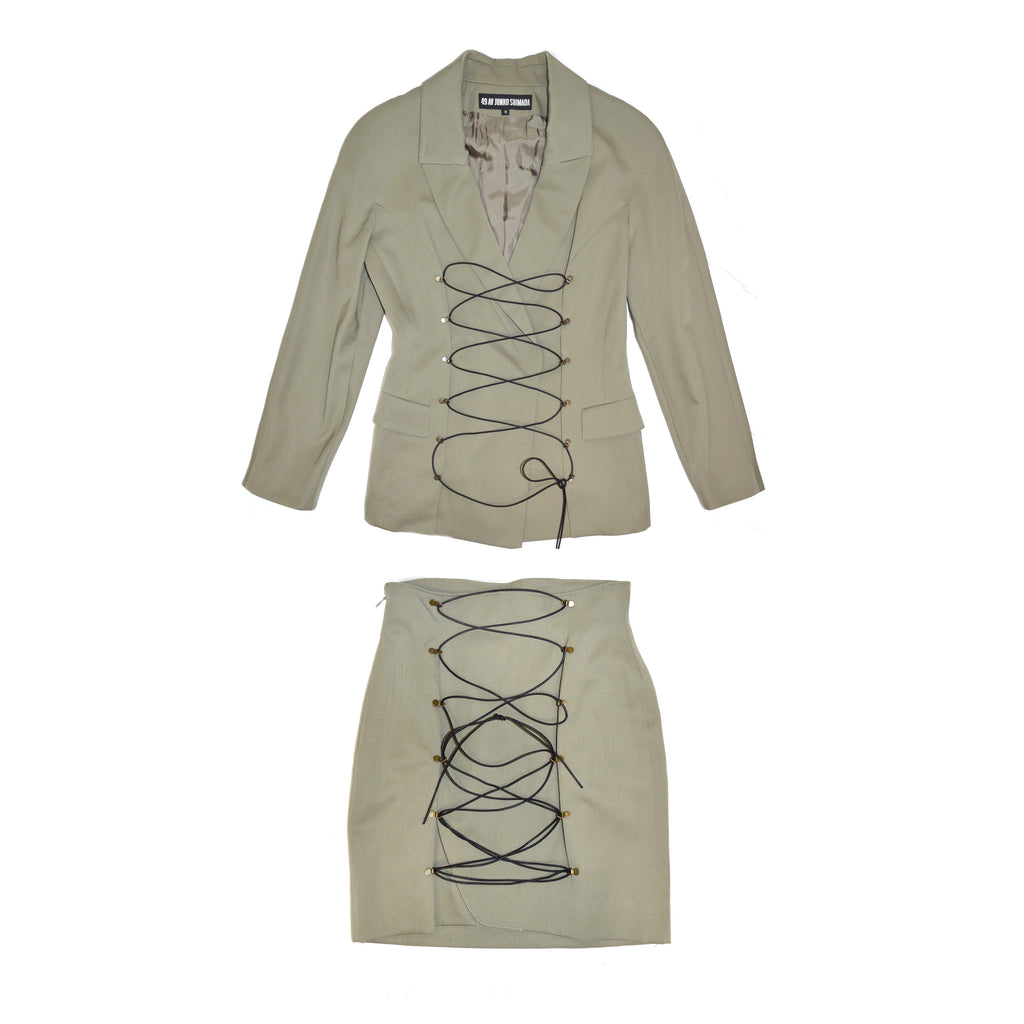 Junko Shimada 1991 Lace Up Skirt Suit (Rental)