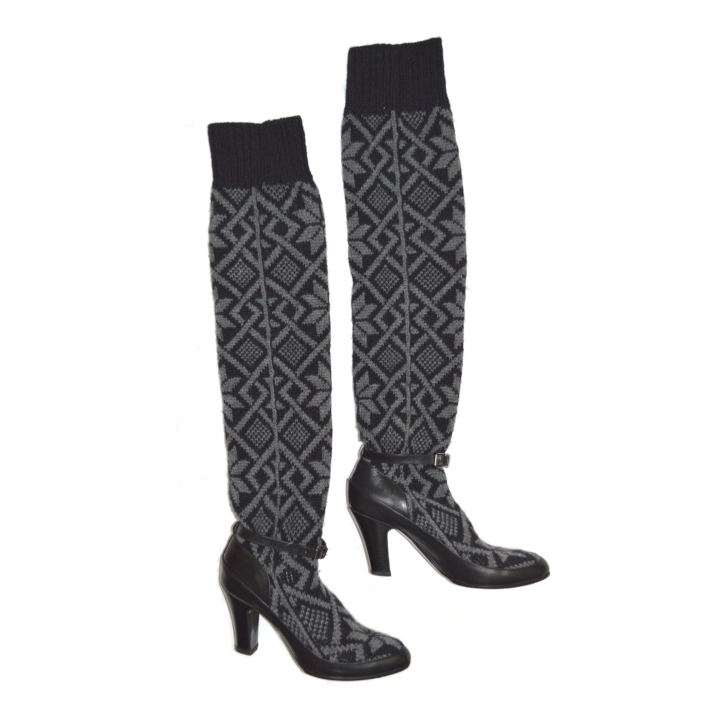 Veronique Branquinho FW 2006 Printed Knit Boots