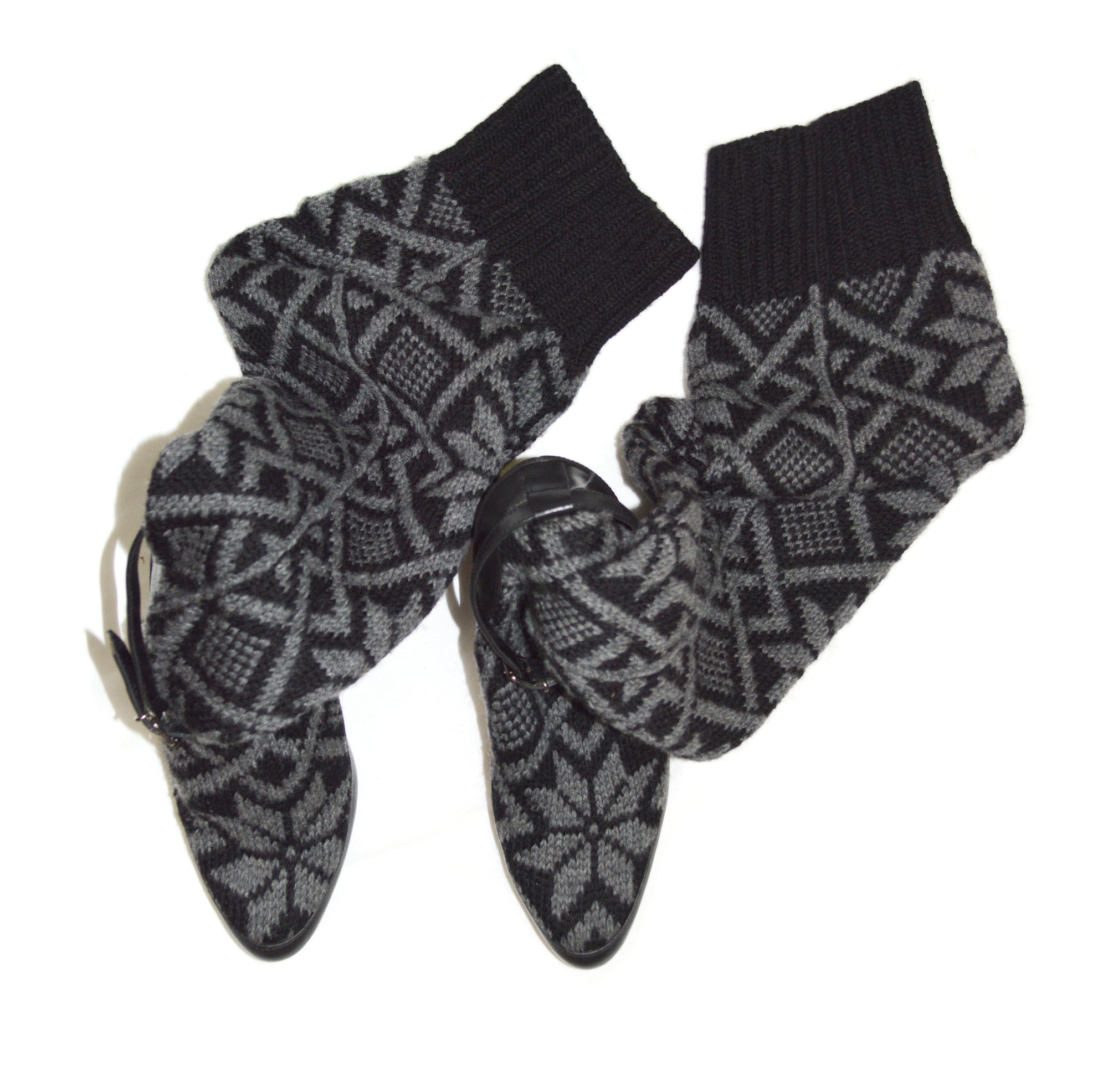 Veronique Branquinho FW 2006 Printed Knit Boots