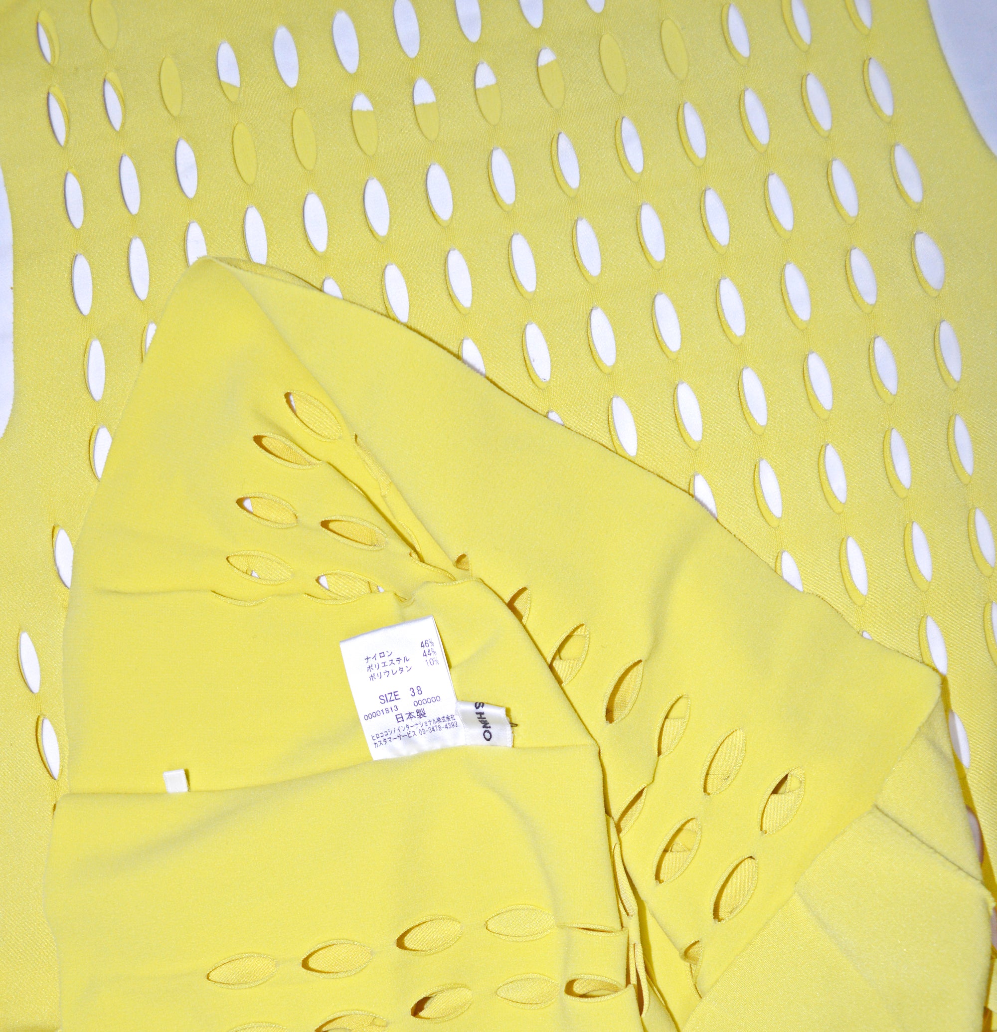 Hiroko Koshino Perforated Yellow Dress