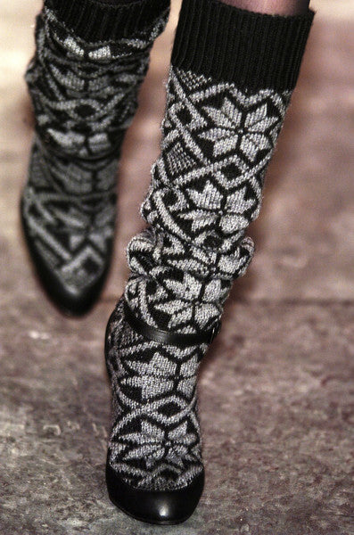 Veronique Branquinho FW 2006 Printed Knit Boots