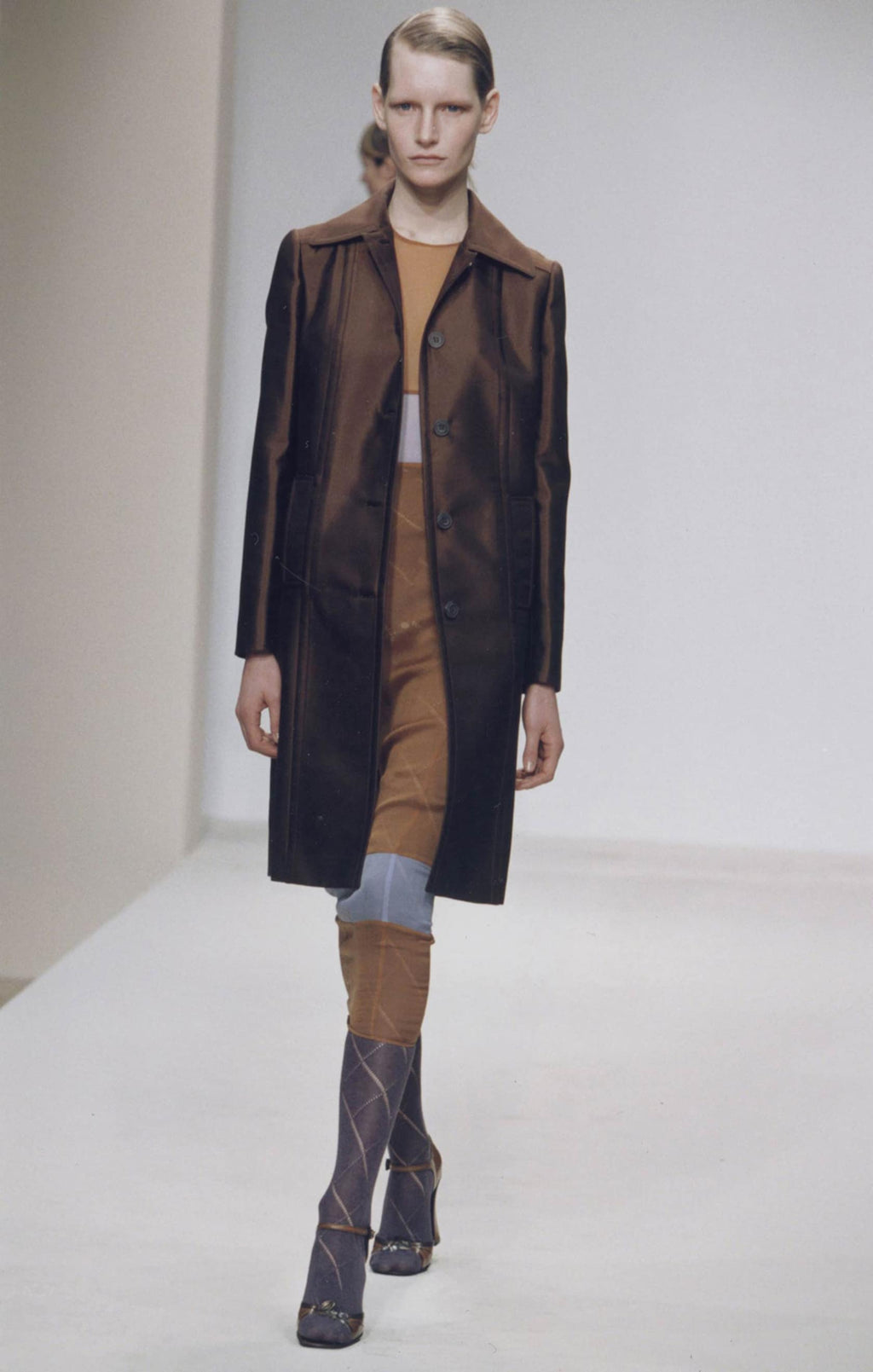 Prada FW 1996 Chiffon Silk Colorblock Dress